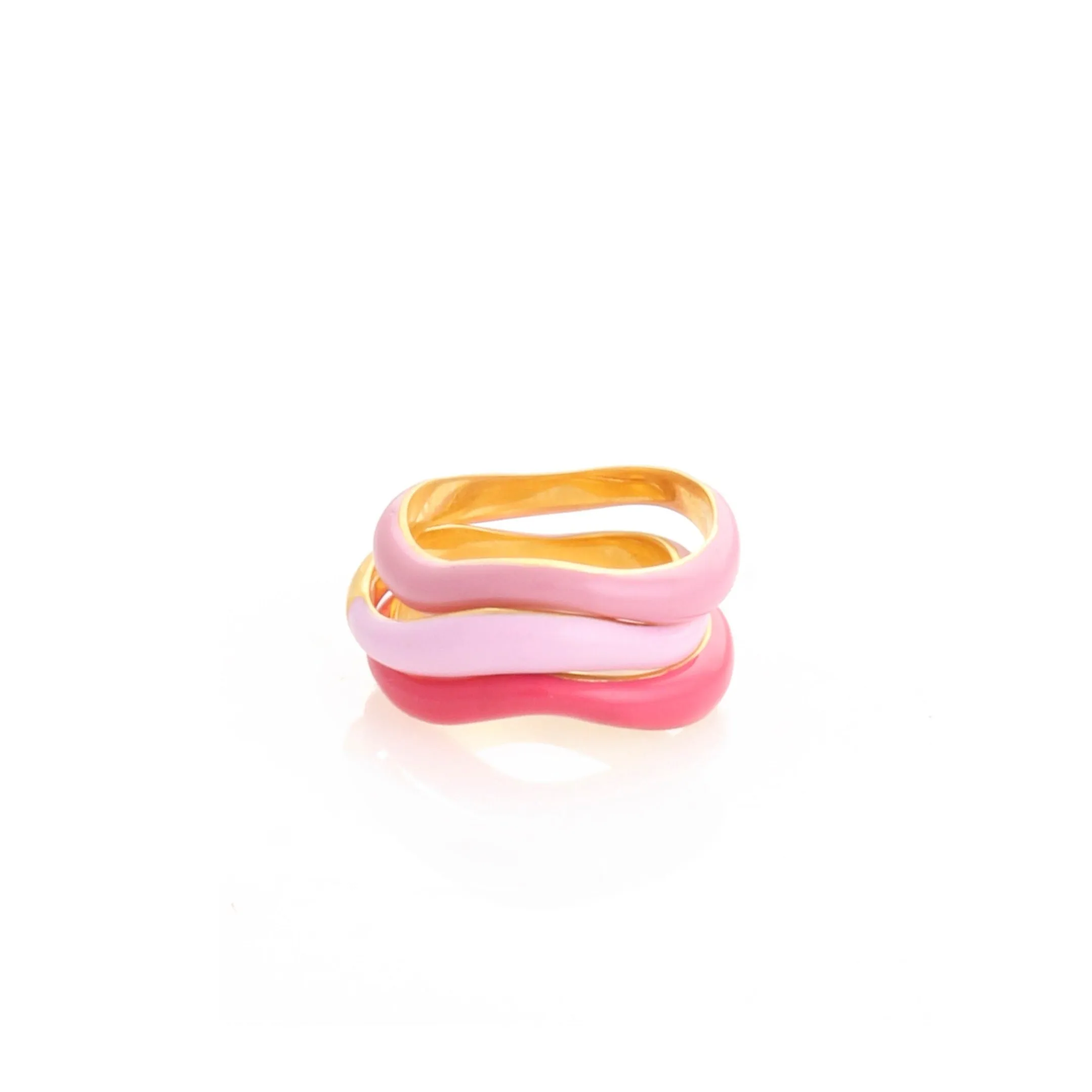 SET OF THREE RINGS WITH ENAMEL