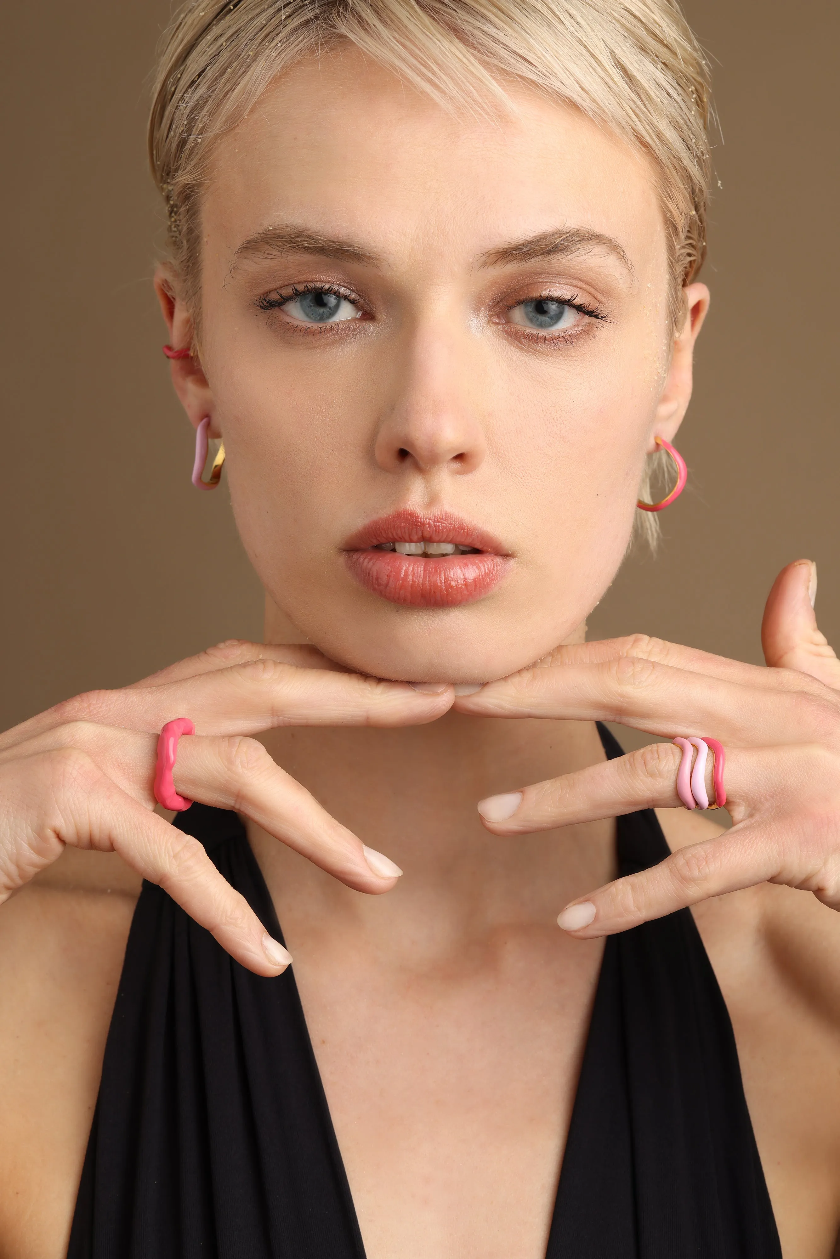 SET OF THREE RINGS WITH ENAMEL