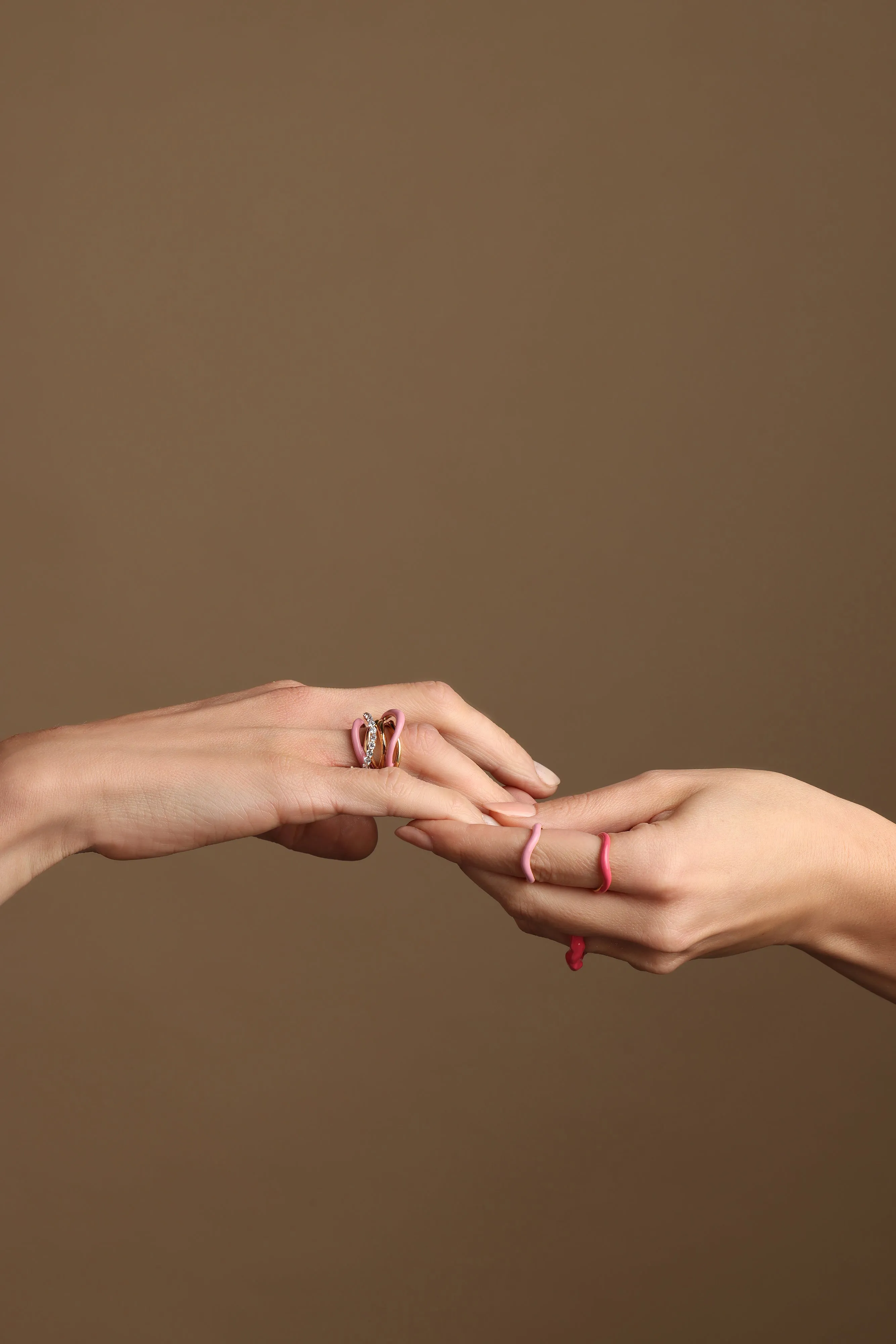 SET OF THREE RINGS WITH ENAMEL