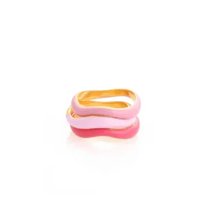 SET OF THREE RINGS WITH ENAMEL