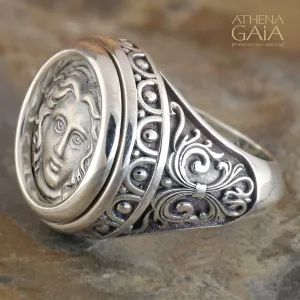 Silver Helios Circle Ring