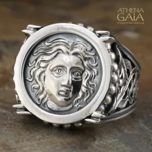 Silver Helios Crown Ring