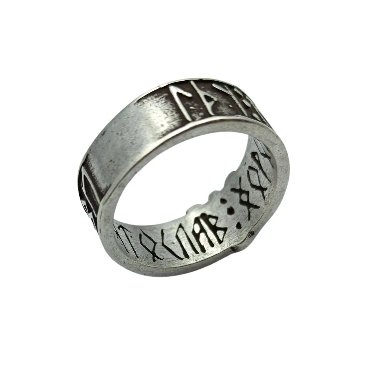 Slavic ethnic mens bronze ring “іду на Ви”