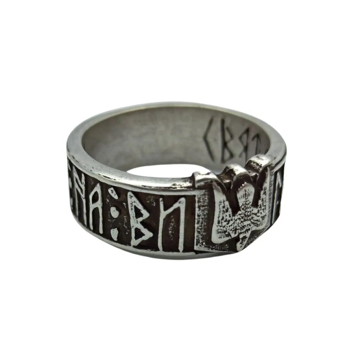Slavic ethnic mens bronze ring “іду на Ви”