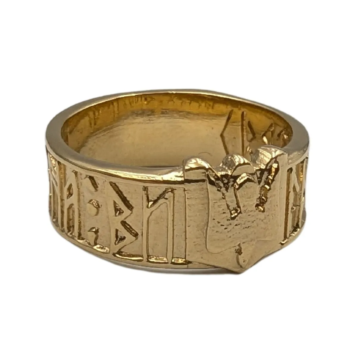 Slavic ethnic mens bronze ring “іду на Ви”