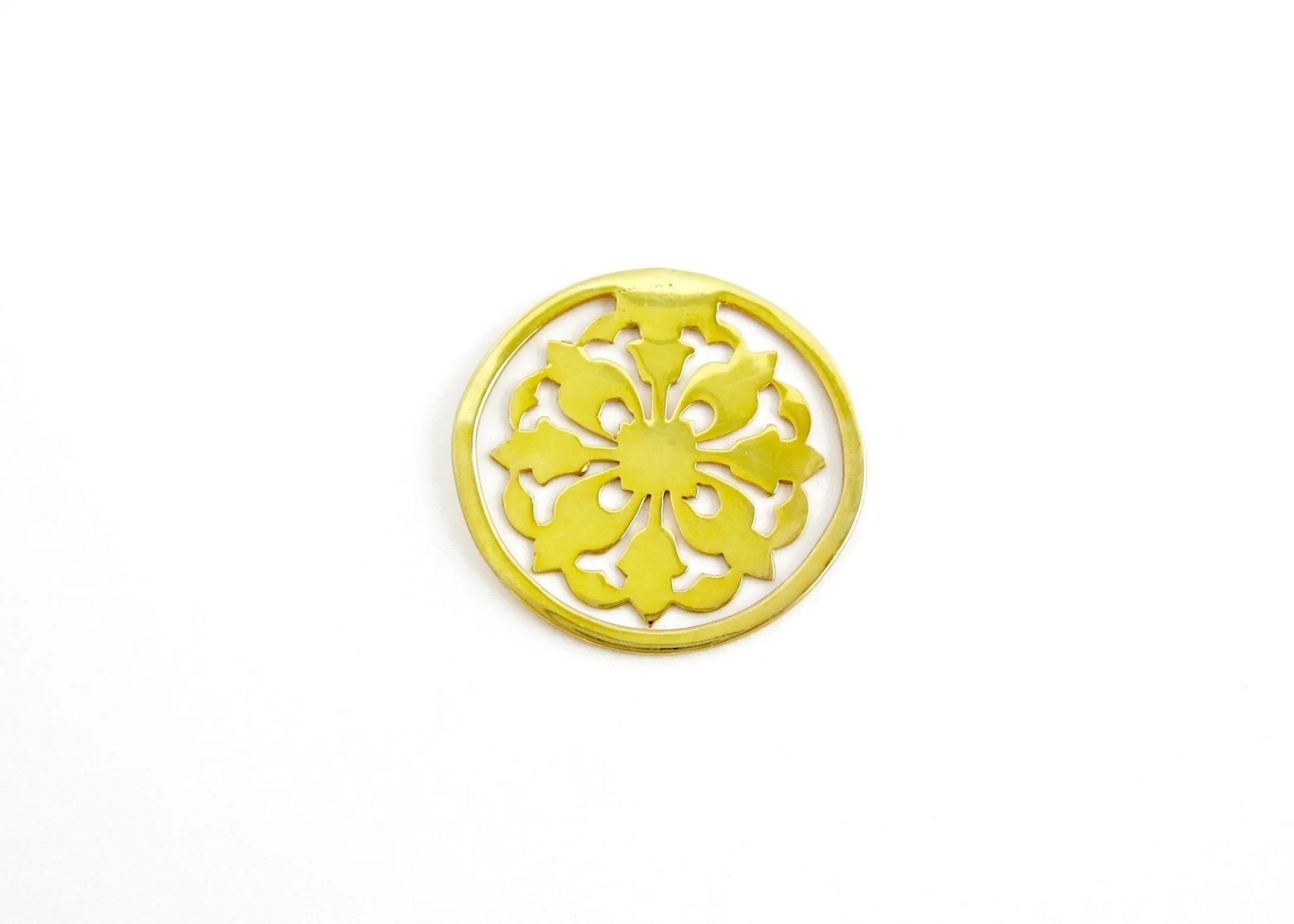 Small, round, floral pattern cutwork Bookmark