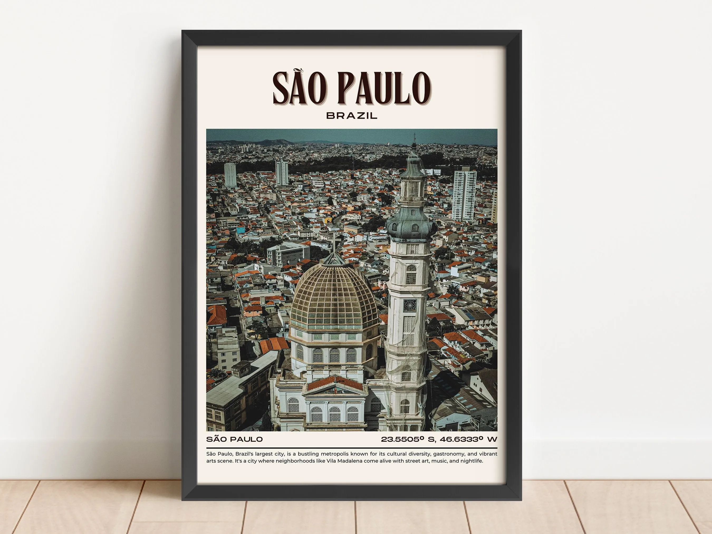 São Paulo Vintage Wall Art, Brazil