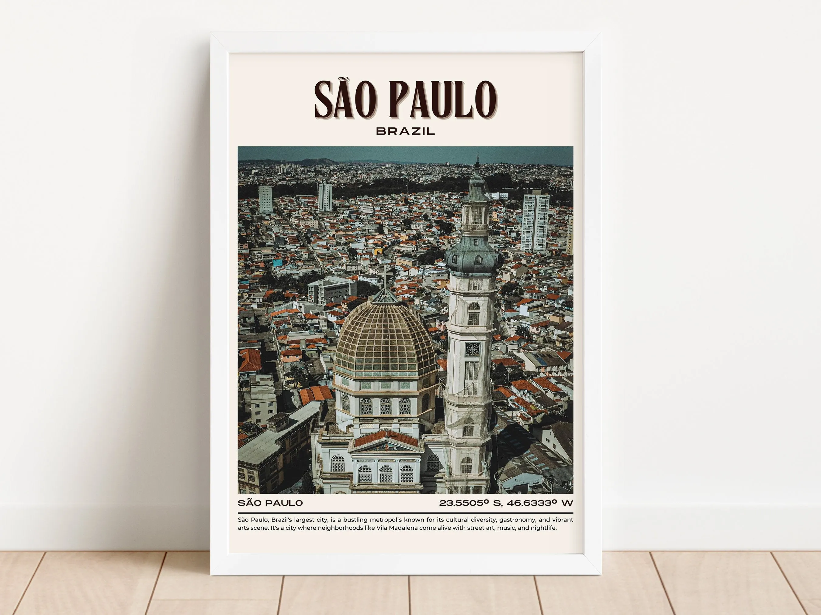 São Paulo Vintage Wall Art, Brazil