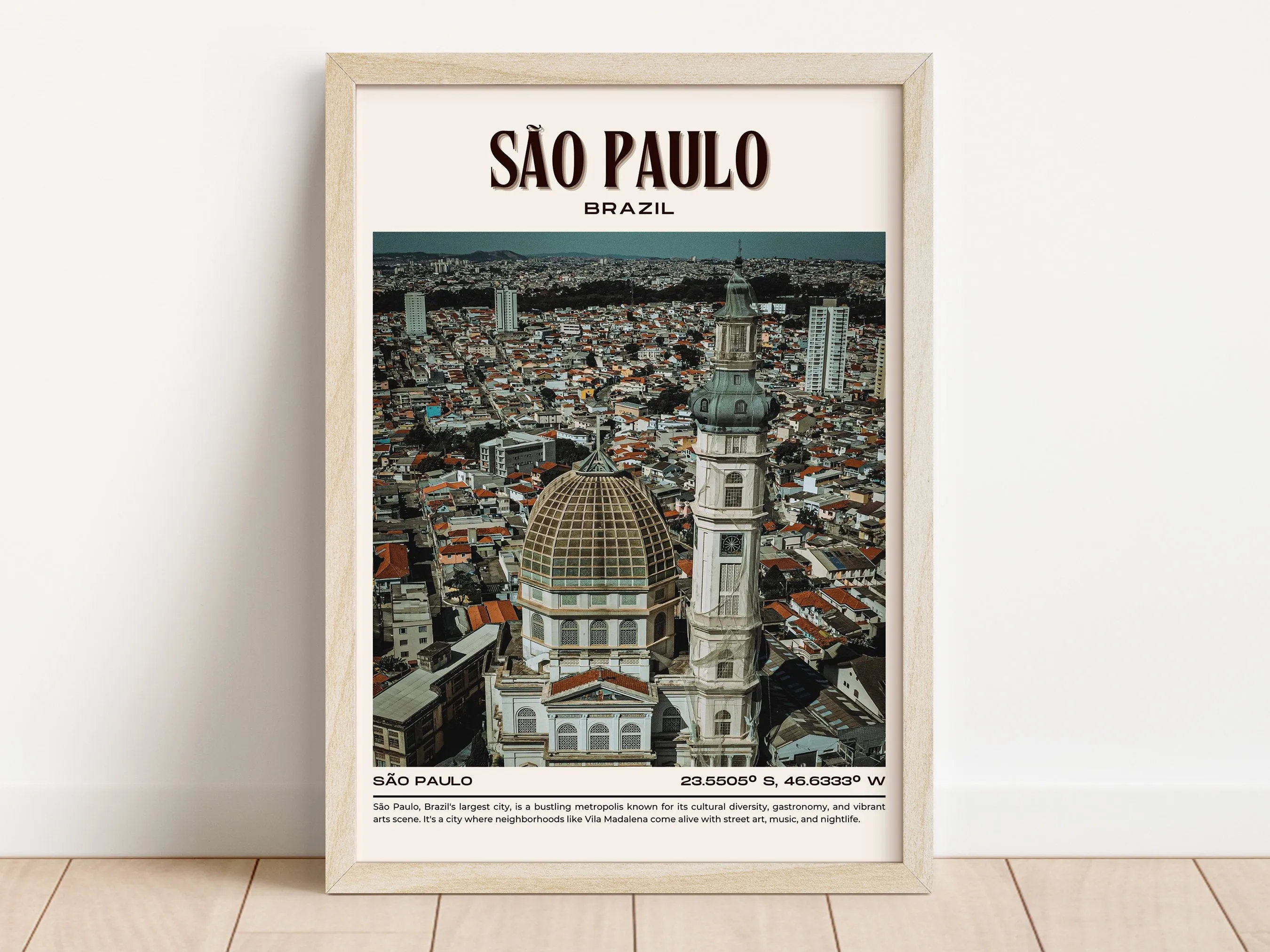 São Paulo Vintage Wall Art, Brazil