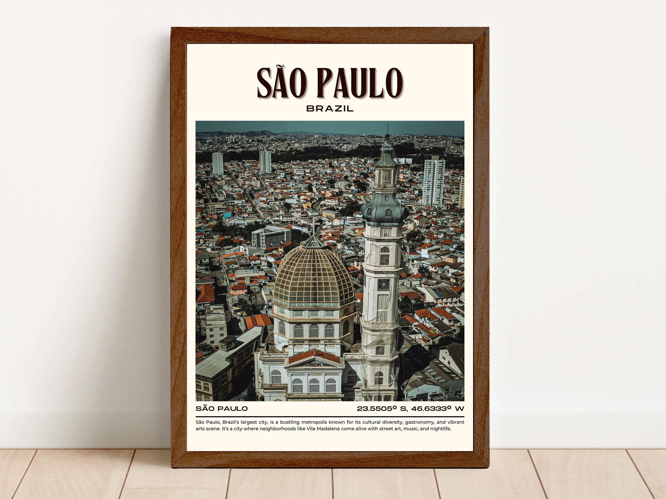 São Paulo Vintage Wall Art, Brazil