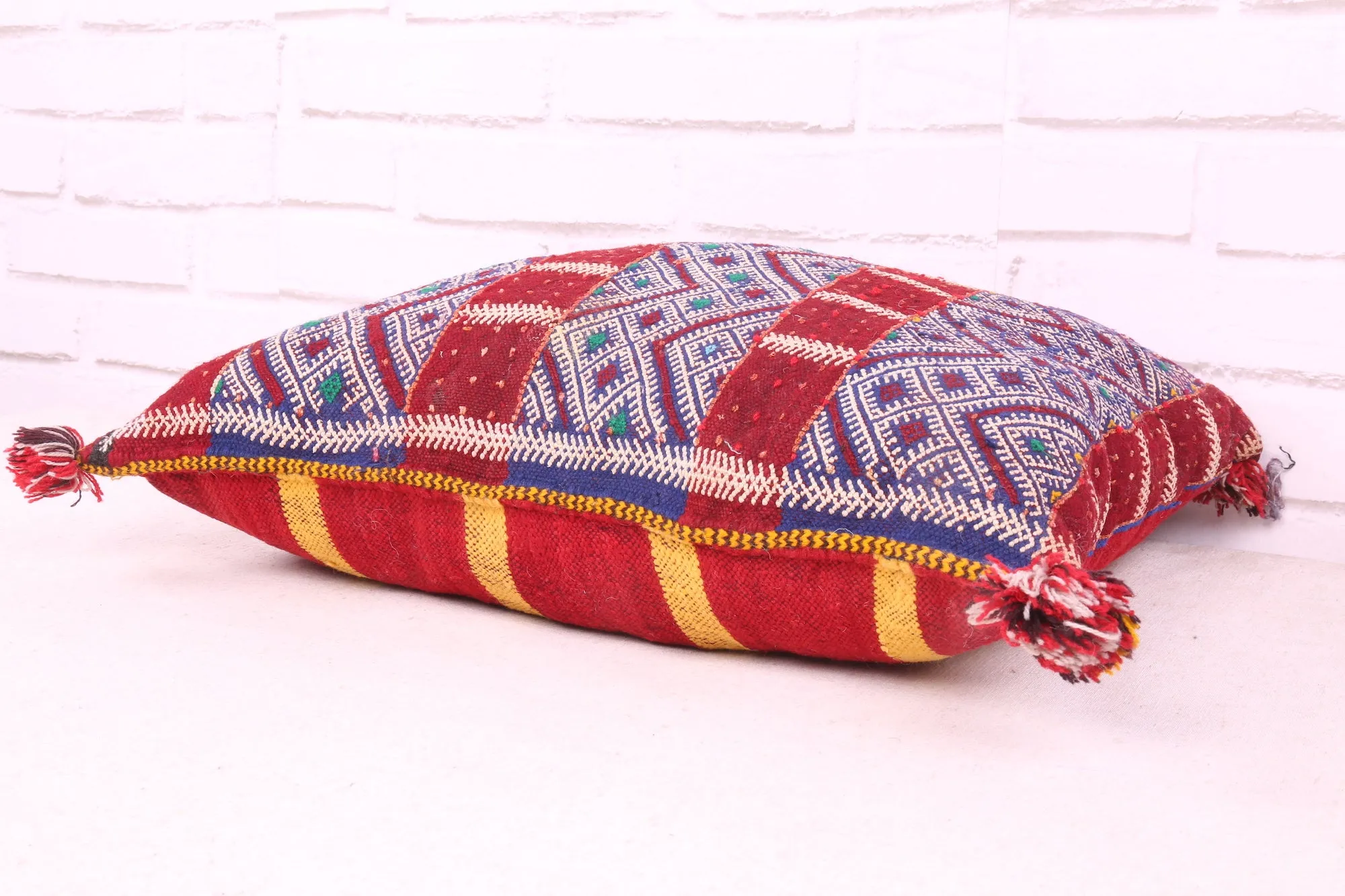Square Moroccan Pillow 16.1 inches X 19.2 inches