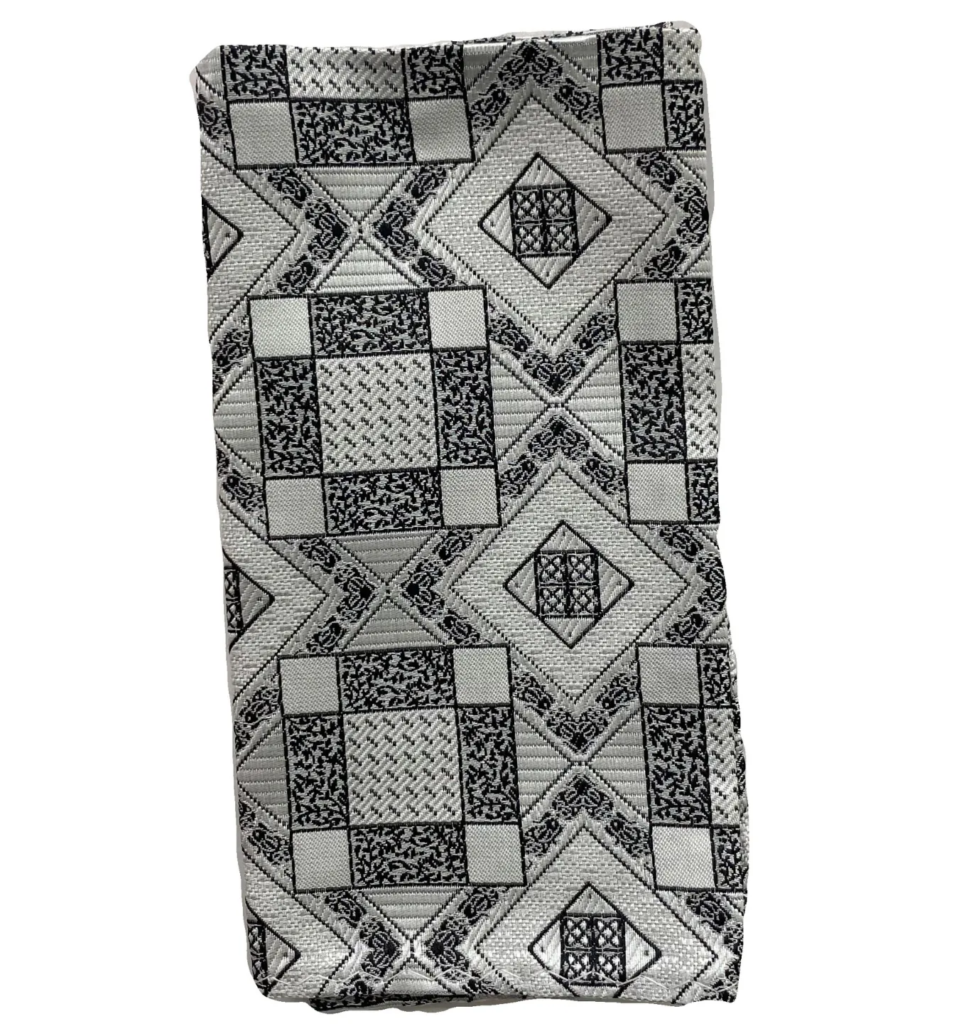 Stacy Adams Tie and Handkerchief - White and Black Antique Celtic Tile T28