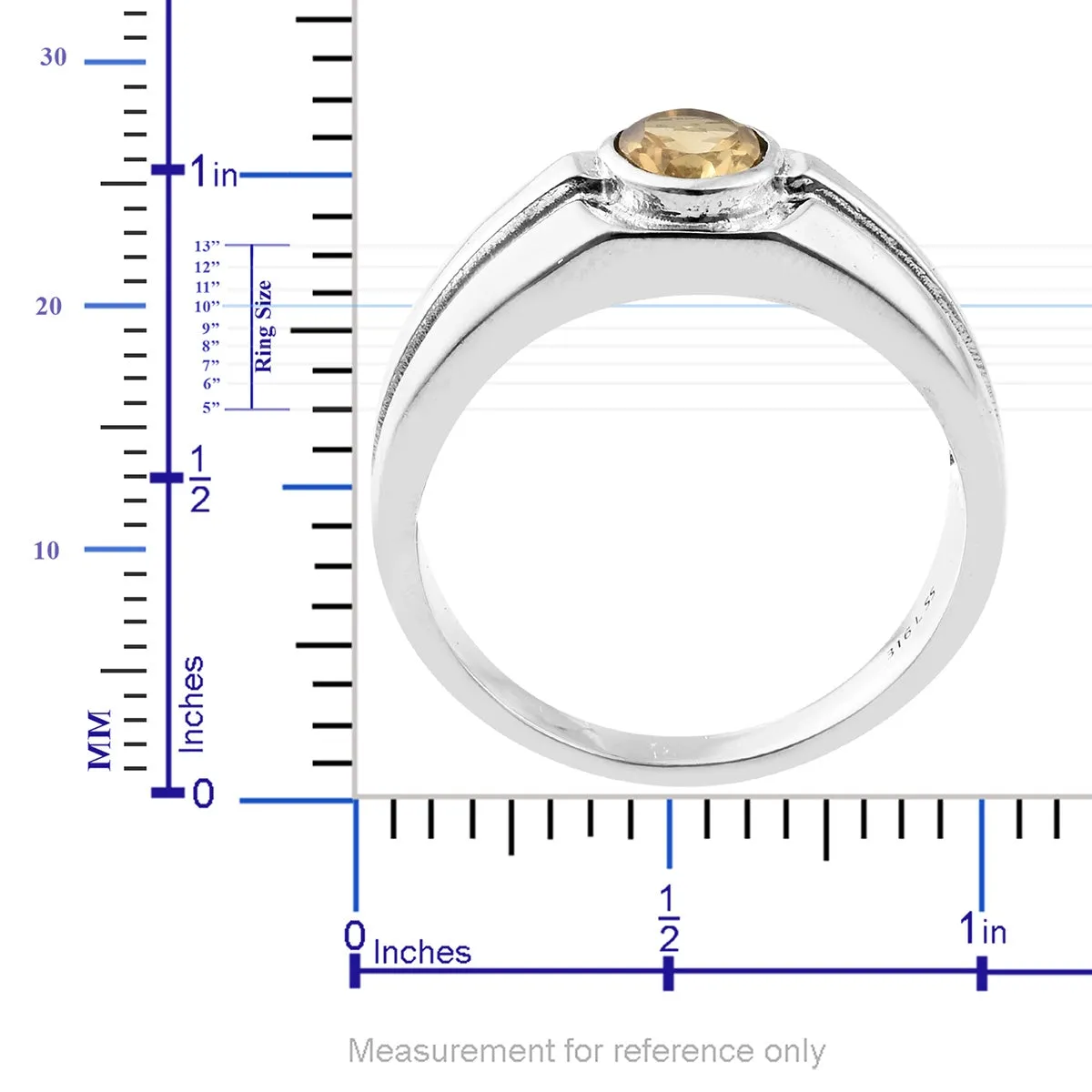 Stainless Steel 1.15 ct. Yellow Brazilian Citrine Signet Men's Ring (Size 10)