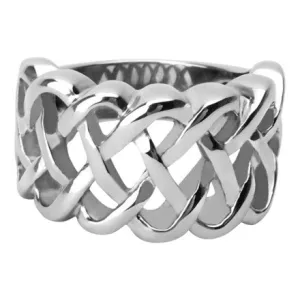 Stainless Steel Half Braided Ring