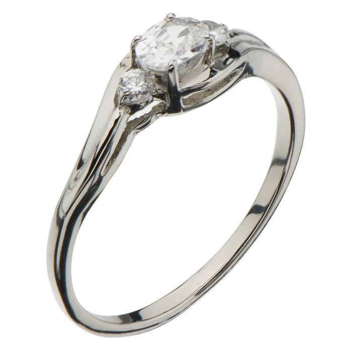 Stainless Steel Multi CZ Ring