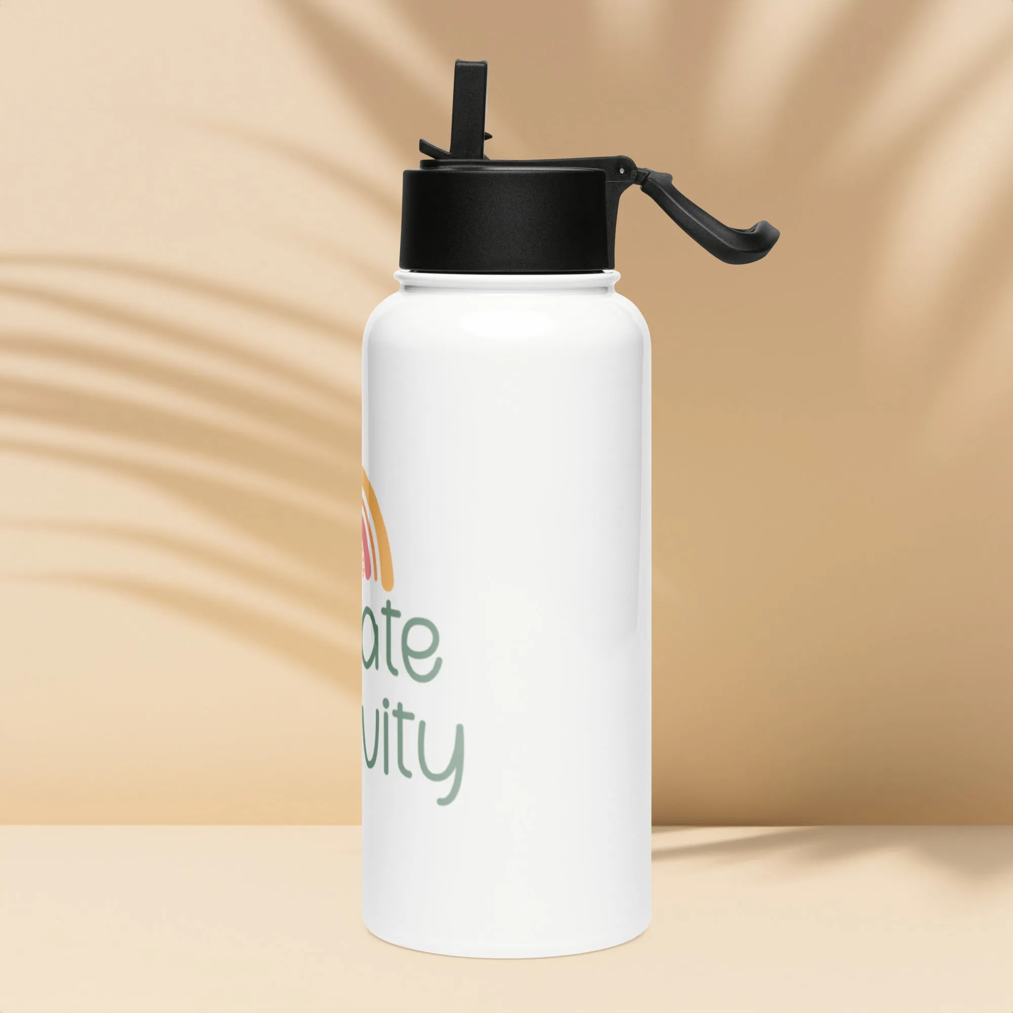 Stainless steel water bottle with a straw lid  ( Choose Your Design)