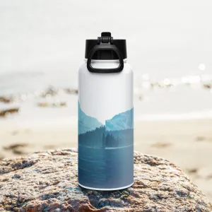 Stainless steel water bottle with a straw lid Choose Your design)