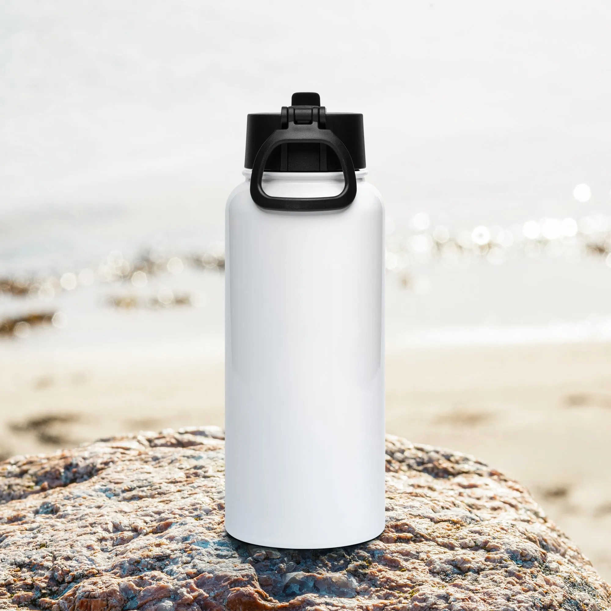 Stainless steel water bottle with a straw lid, (Choose your design)