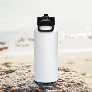 Stainless steel water bottle with a straw lid, (Choose your design)