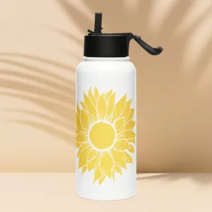 Stainless steel water bottle with a straw lid