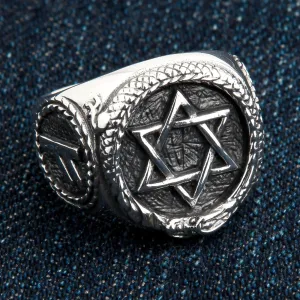 Star of David Sterling Silver Jewish Signet Ring
