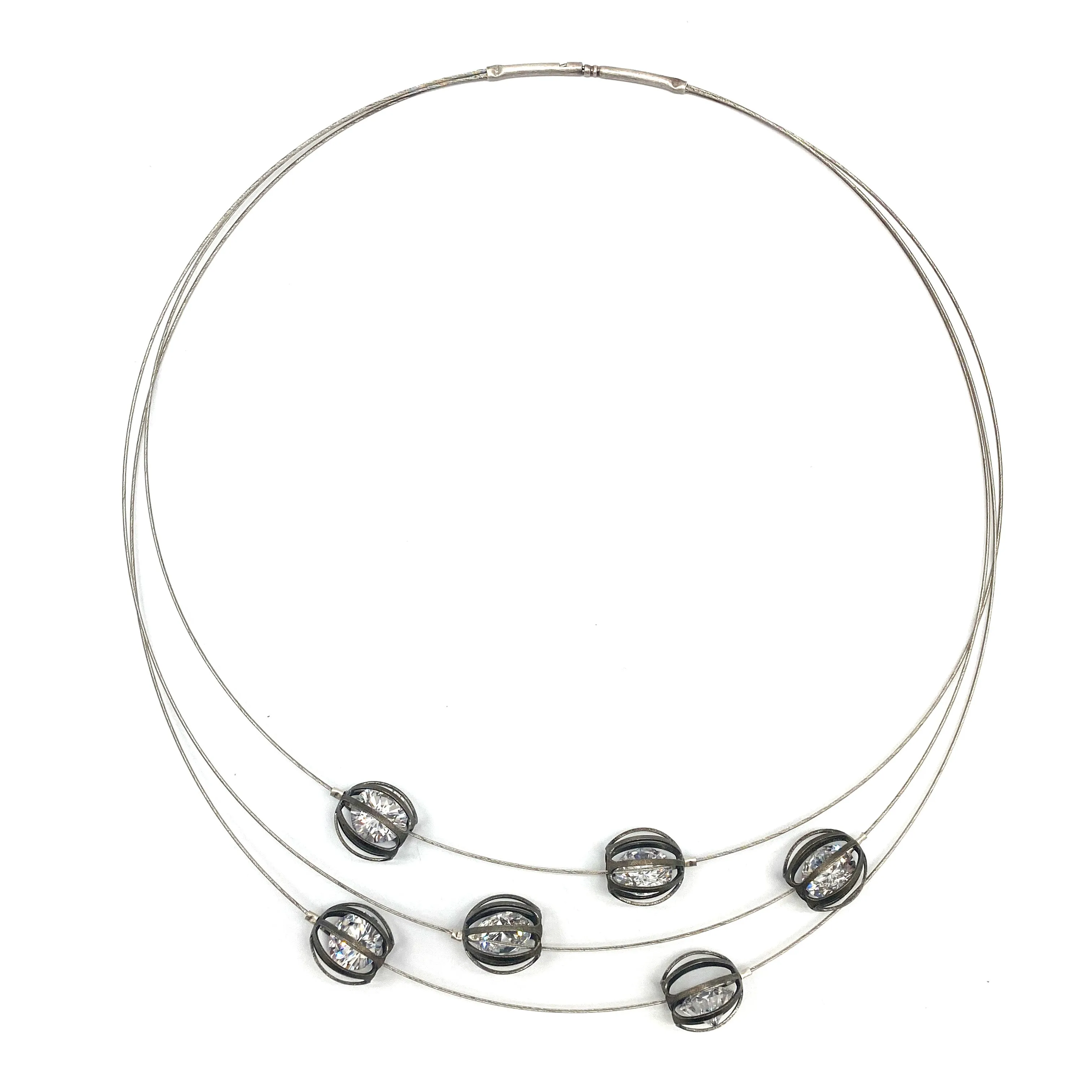 Steel and Crystal Necklace