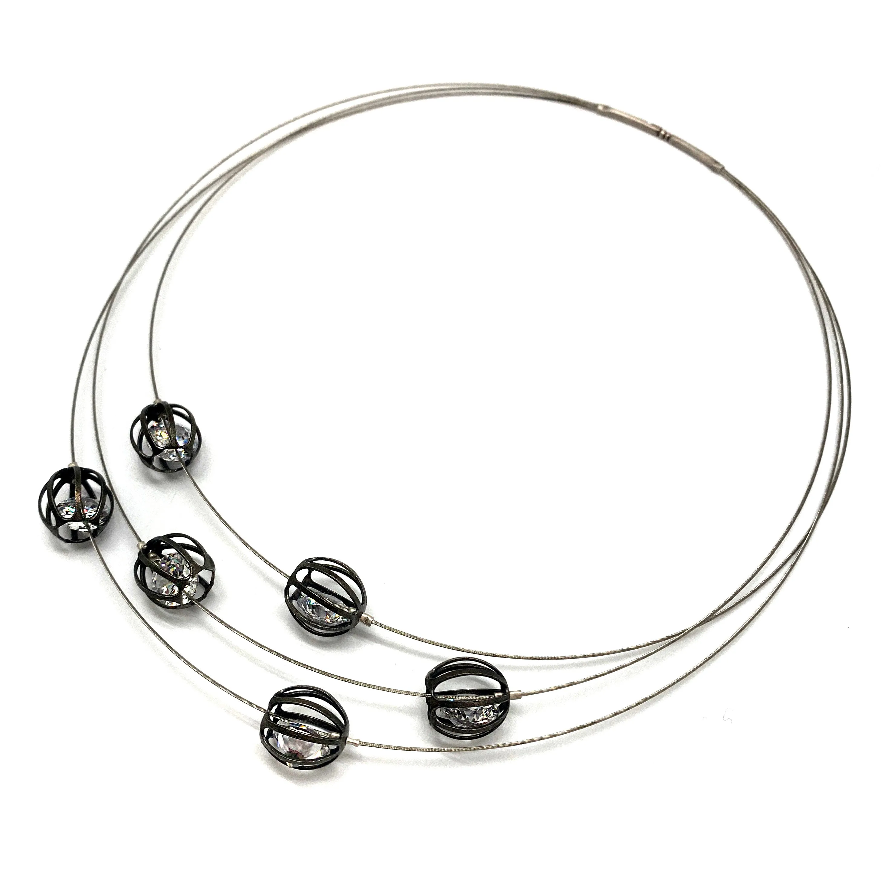 Steel and Crystal Necklace