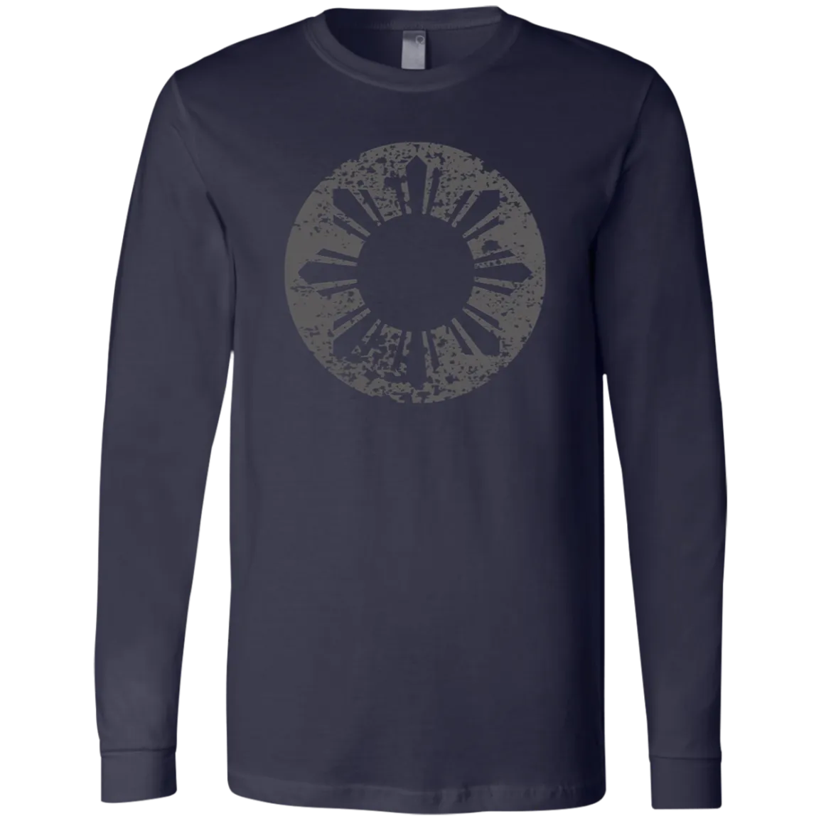 Sun and Stars in Circle Distressed Unisex Jersey Long Sleeve T-Shirt