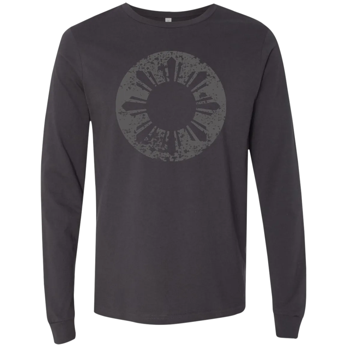Sun and Stars in Circle Distressed Unisex Jersey Long Sleeve T-Shirt