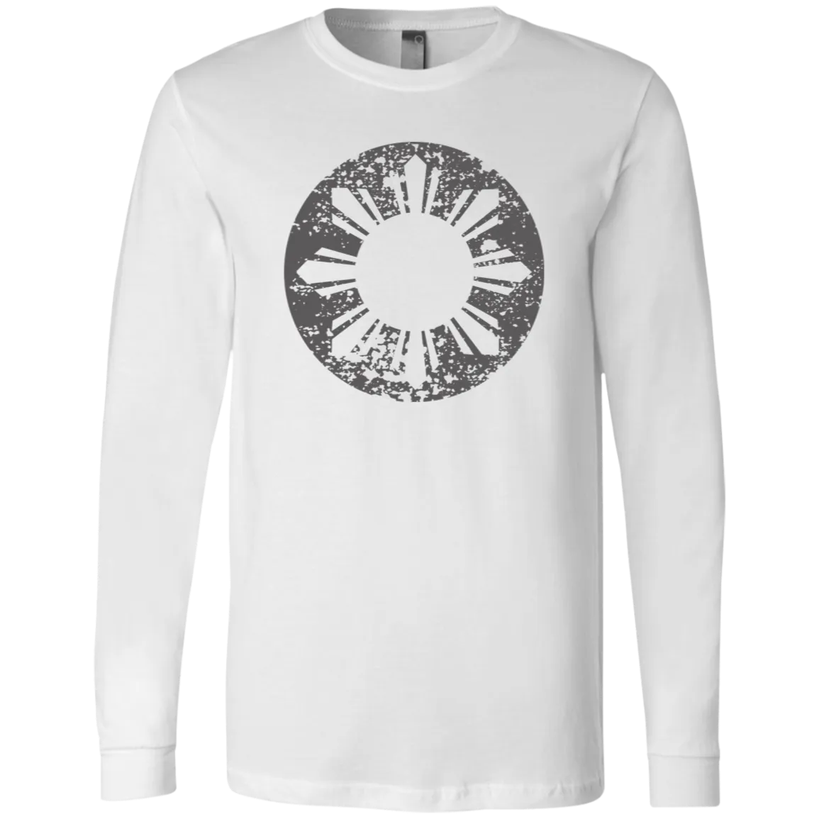 Sun and Stars in Circle Distressed Unisex Jersey Long Sleeve T-Shirt