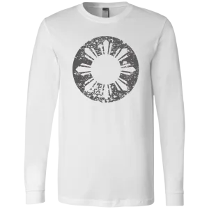 Sun and Stars in Circle Distressed Unisex Jersey Long Sleeve T-Shirt