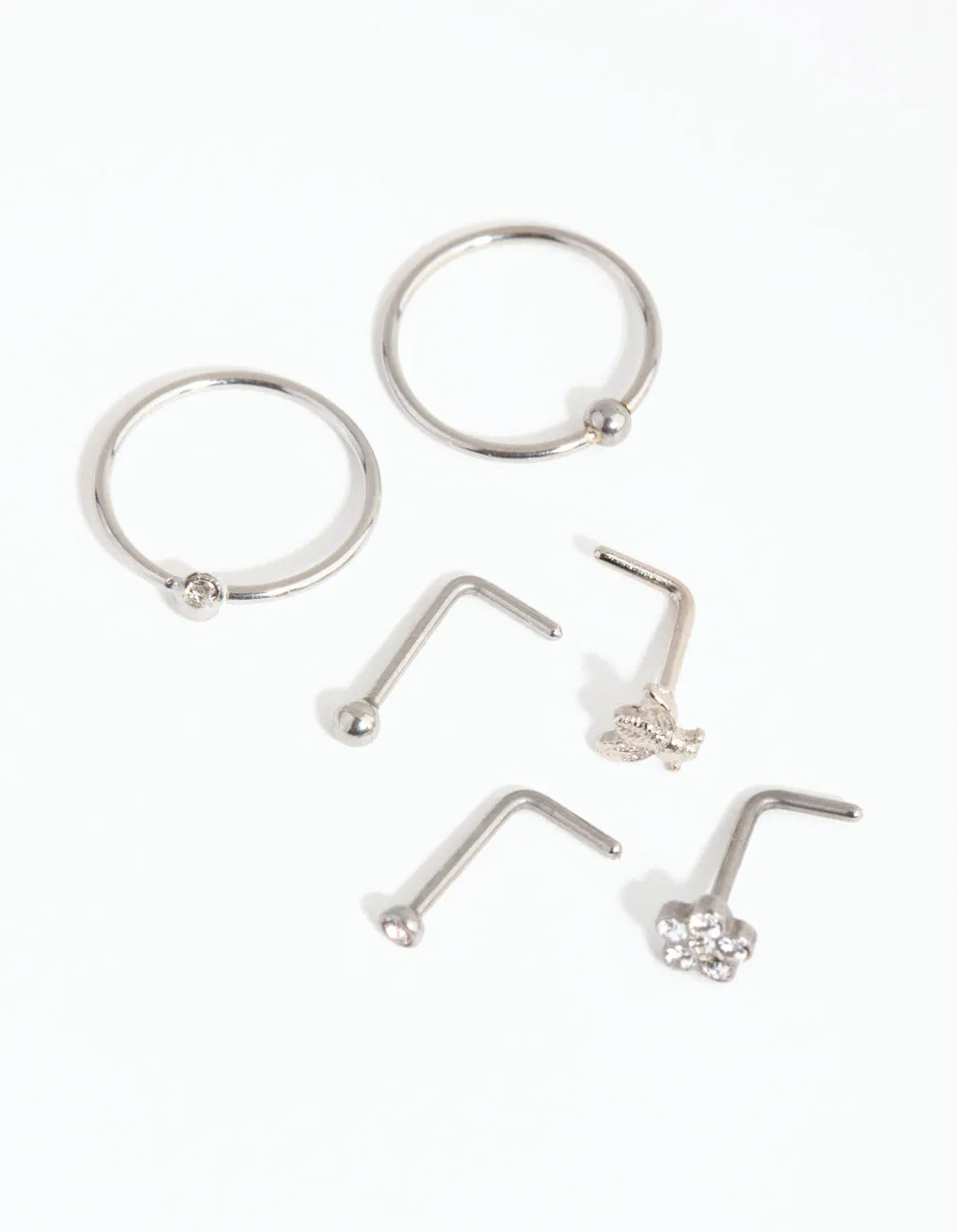 Surgical Steel Flower & Bee Nose 6-Pack