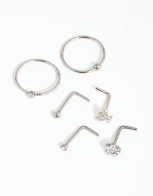 Surgical Steel Flower & Bee Nose 6-Pack