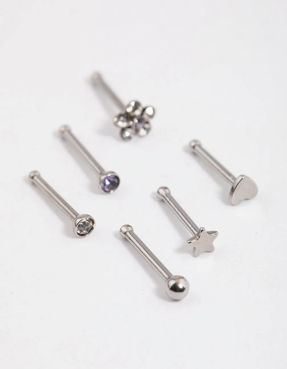 Surgical Steel Flower & Star Nose 6-Pack