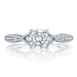 Tacori Petite Criss-Cross Channel-Set & Pave Diamond Engagement Ring