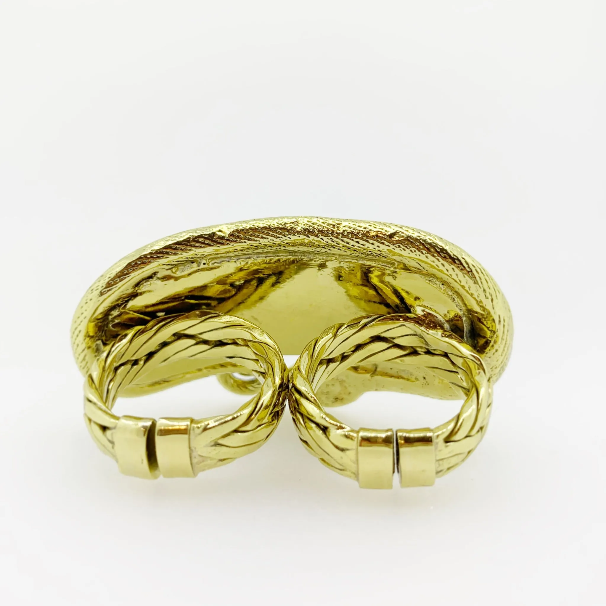 Temple Snake Red Gemstone Knuckle Ring
