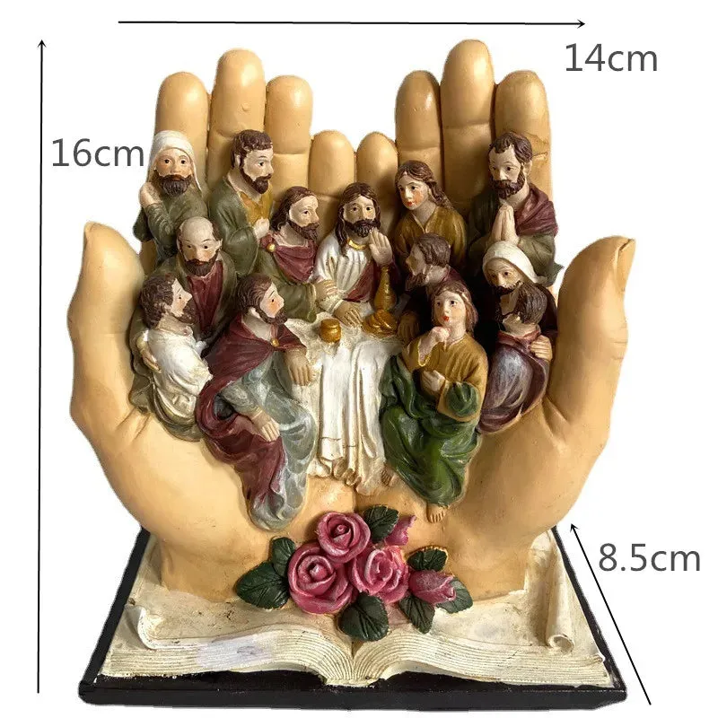 The Last Supper Home Decor Resin Figure Religious Statue Crafts Jesus Ornament Christian Church Utensils