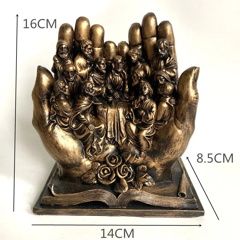 The Last Supper Home Decor Resin Figure Religious Statue Crafts Jesus Ornament Christian Church Utensils