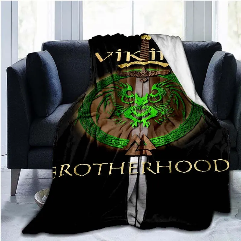 The Vikings Ancient Scandinavian Norse Runes axes 3D Soft Throw Blanket  Lightweight Flannel Blanket