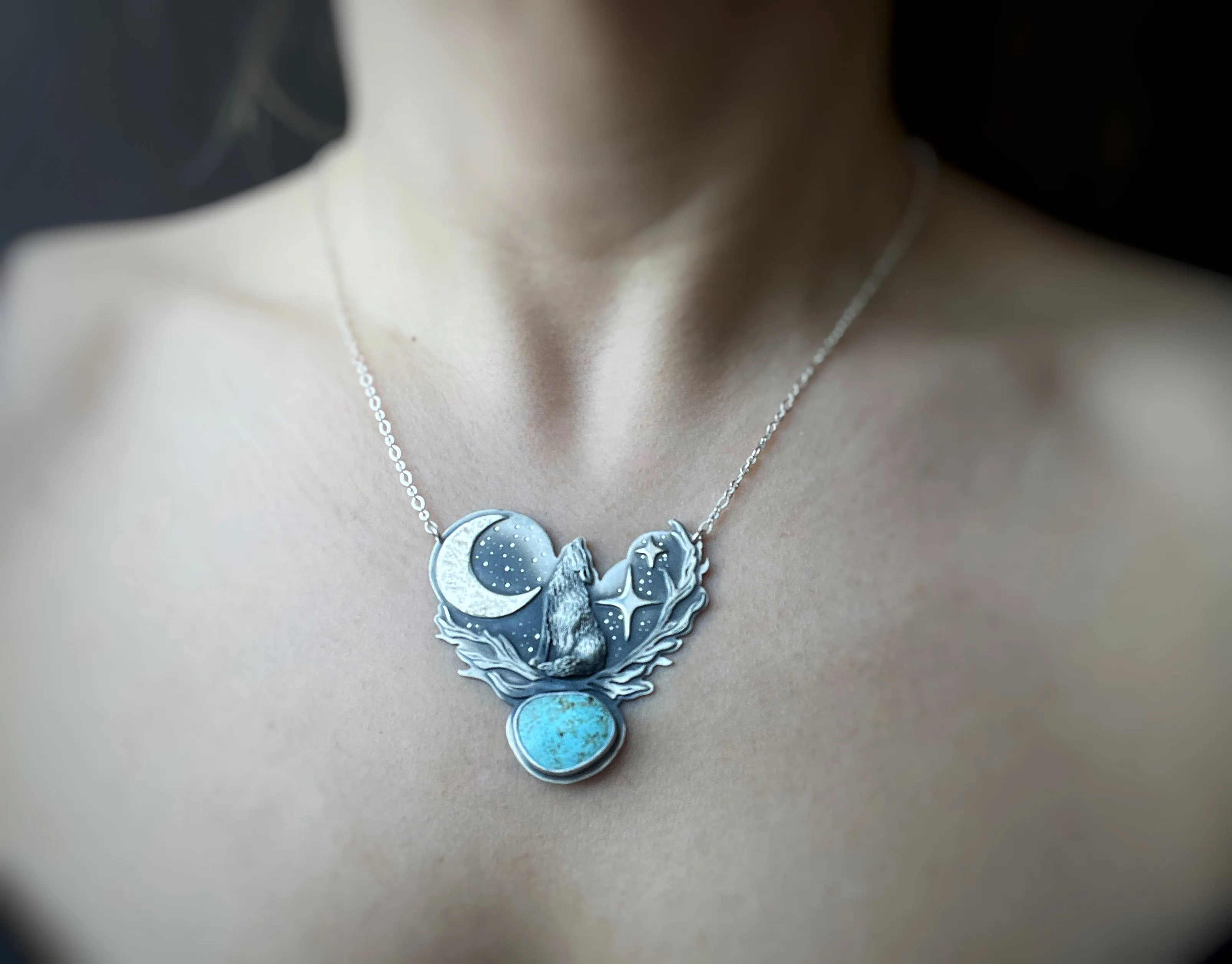 The Wolf & Moon Necklace
