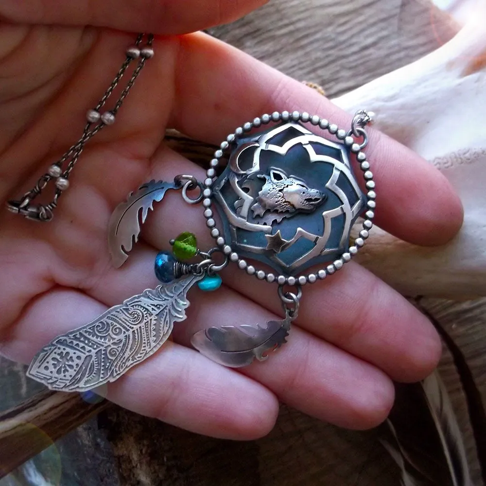 The Wolf- Dreamcatcher Necklace