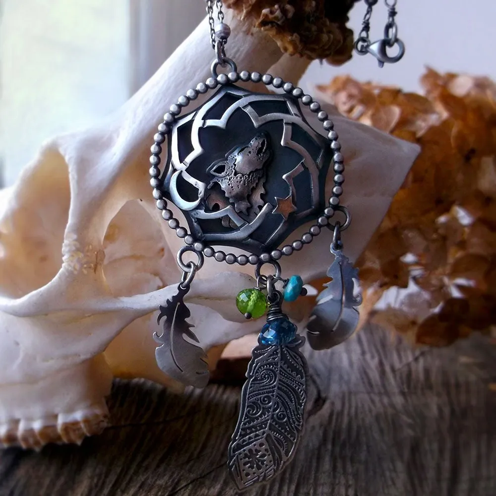 The Wolf- Dreamcatcher Necklace