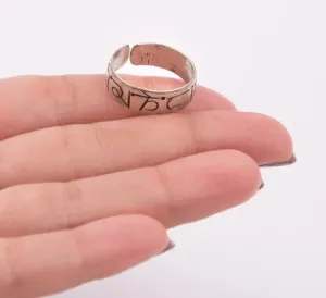 Tibetan Mantra Ring Crafted Custom Size Finger Knuckle Handmade Jewellery Gift