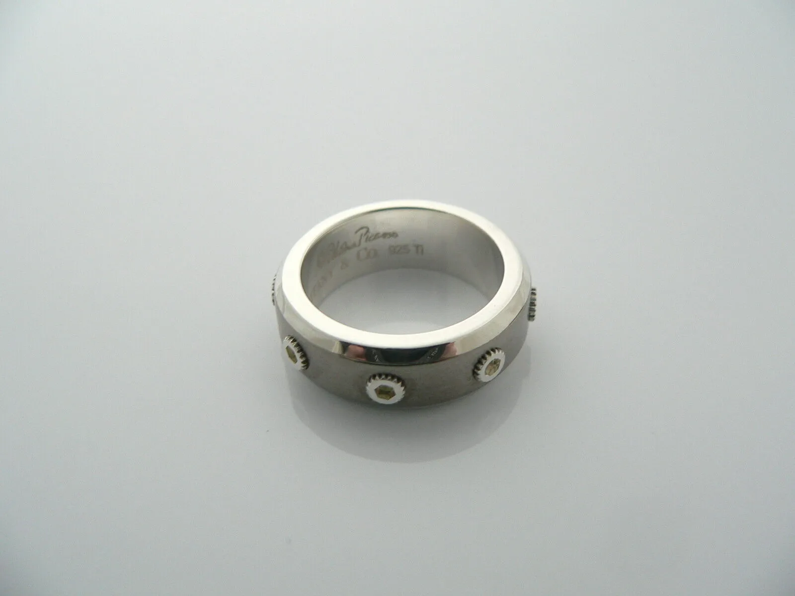 Tiffany & Co Silver Titanium Ring Picasso Turbo Band Sz 6 Gift Love Statement