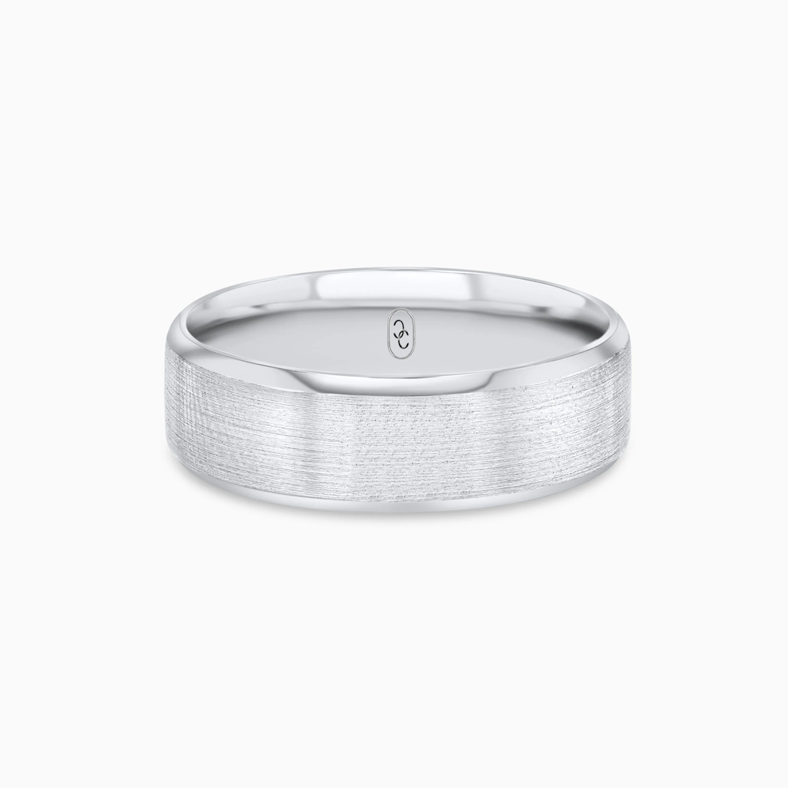 Titan Brushed Finish Men's Ring 6.5MM in 18K Solid Gold or Platinum size 9