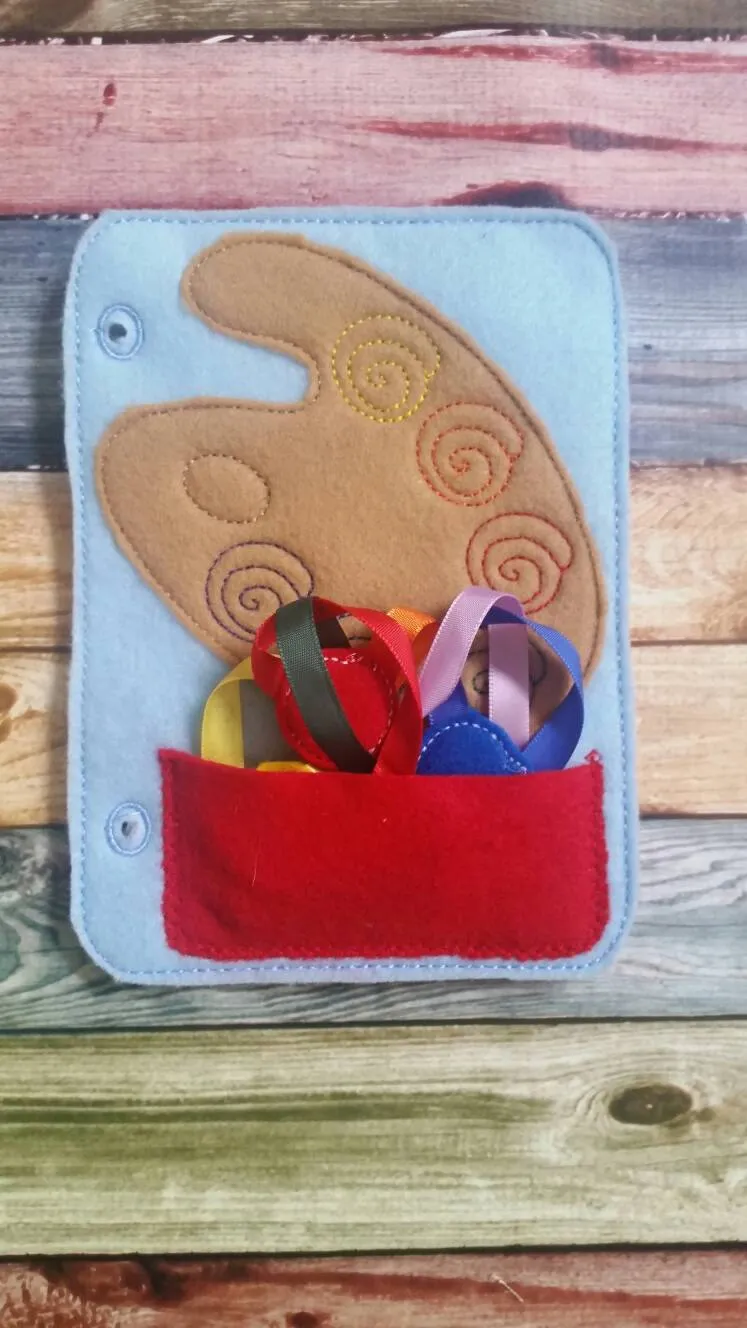 Toddler quiet book- quiet book pages - Paint Palette - color match - learn colors - Build your own quiet book - busy book - activity book