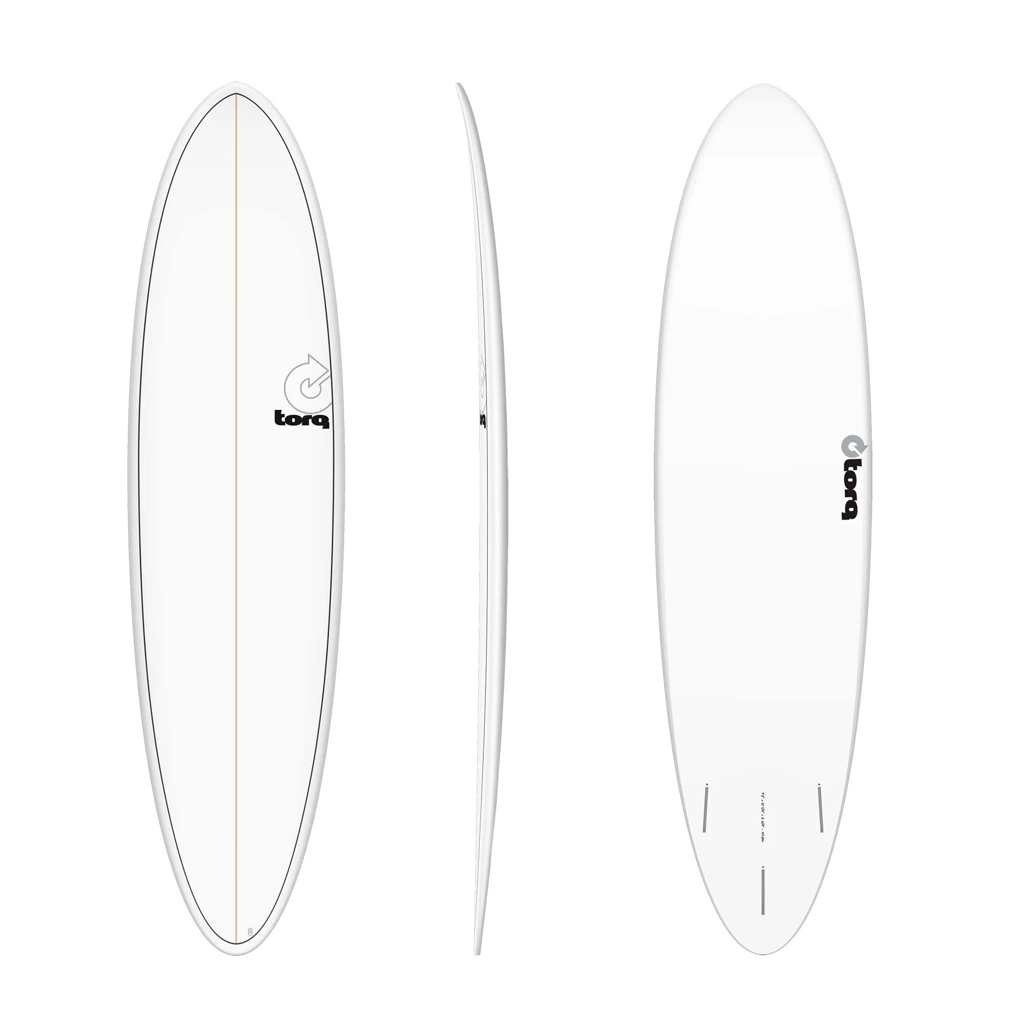 TORQ TET 7'2" MOD FUN - WHITE / PINLINE