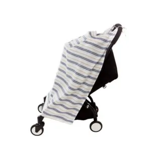 Travel Blanket - Navy and Cream Bay Stripes