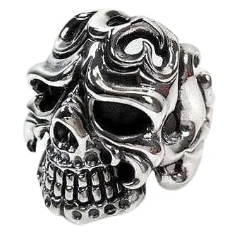 Tribal Tattoo Sterling Silver Skull Ring