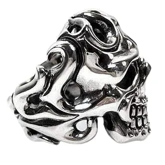 Tribal Tattoo Sterling Silver Skull Ring